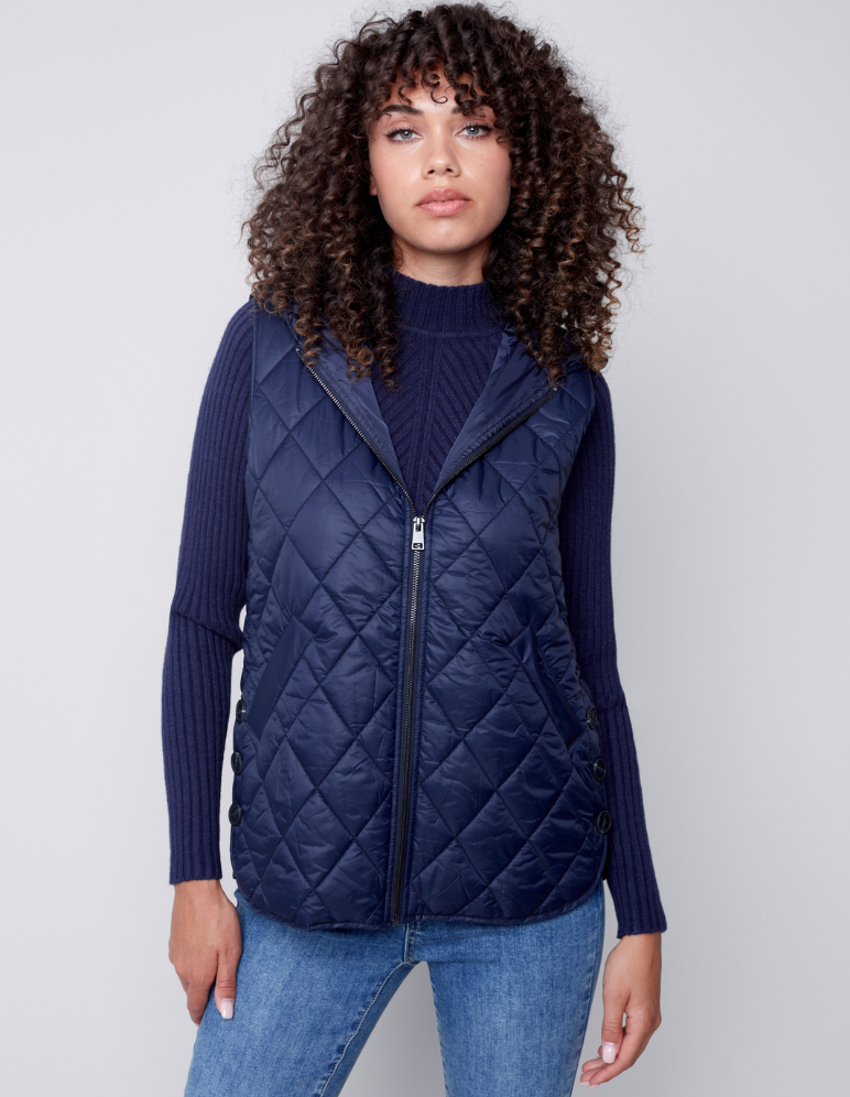 Hooded Vest #C6269-388B - Charlie B – Janet Kemp Ladies Fashion