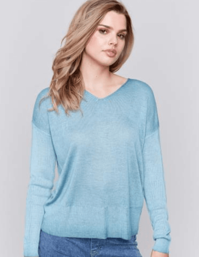 V Neck Sweater #C2695-976B - Charlie B