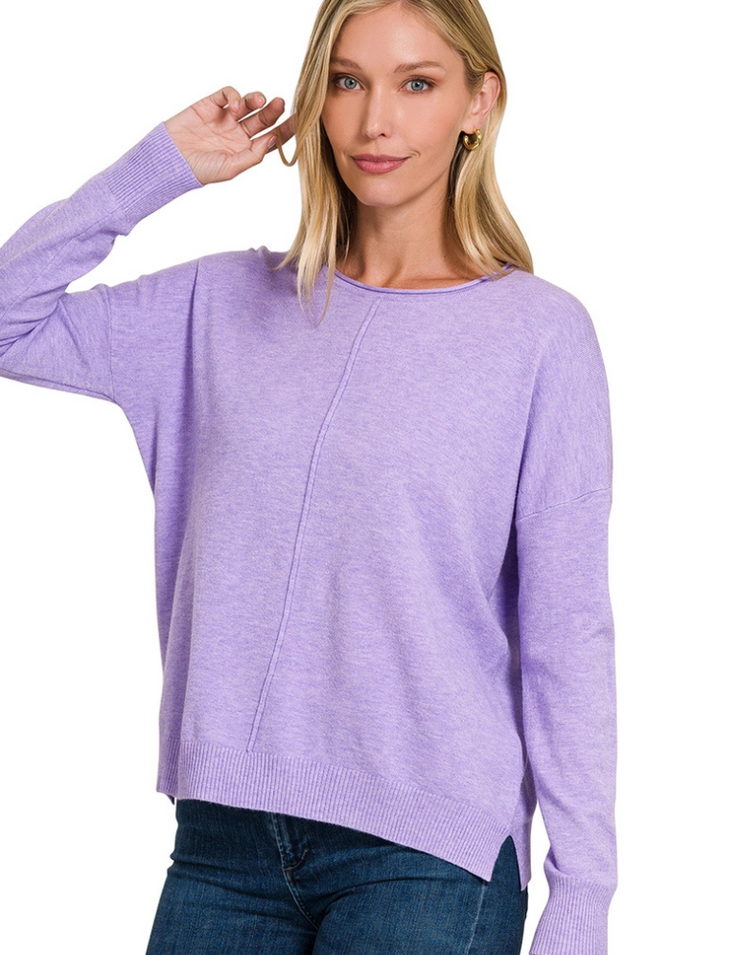 Front Seam Sweater (Lavender)