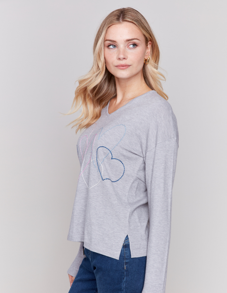 Heart Sweater #C2679-464A - Charlie B