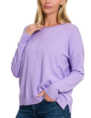 Front Seam Sweater (Lavender)